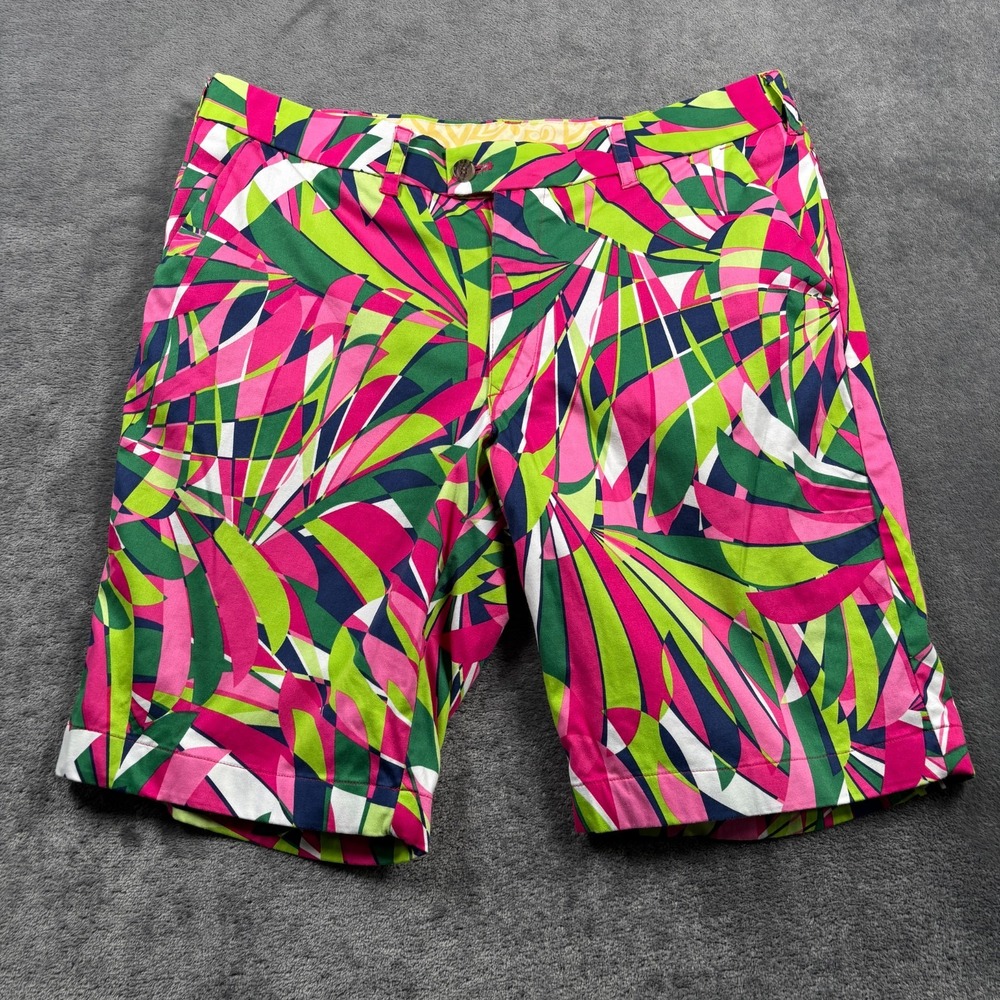 Loudmouth Shorts Mens 36 Colorful Golf Chino Geometric Abstract Casual 11"